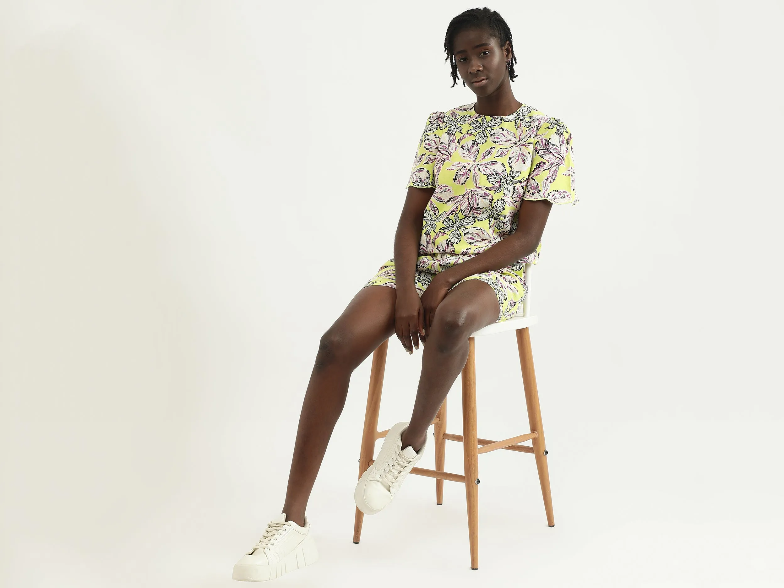 Women Printed Round Neck Top