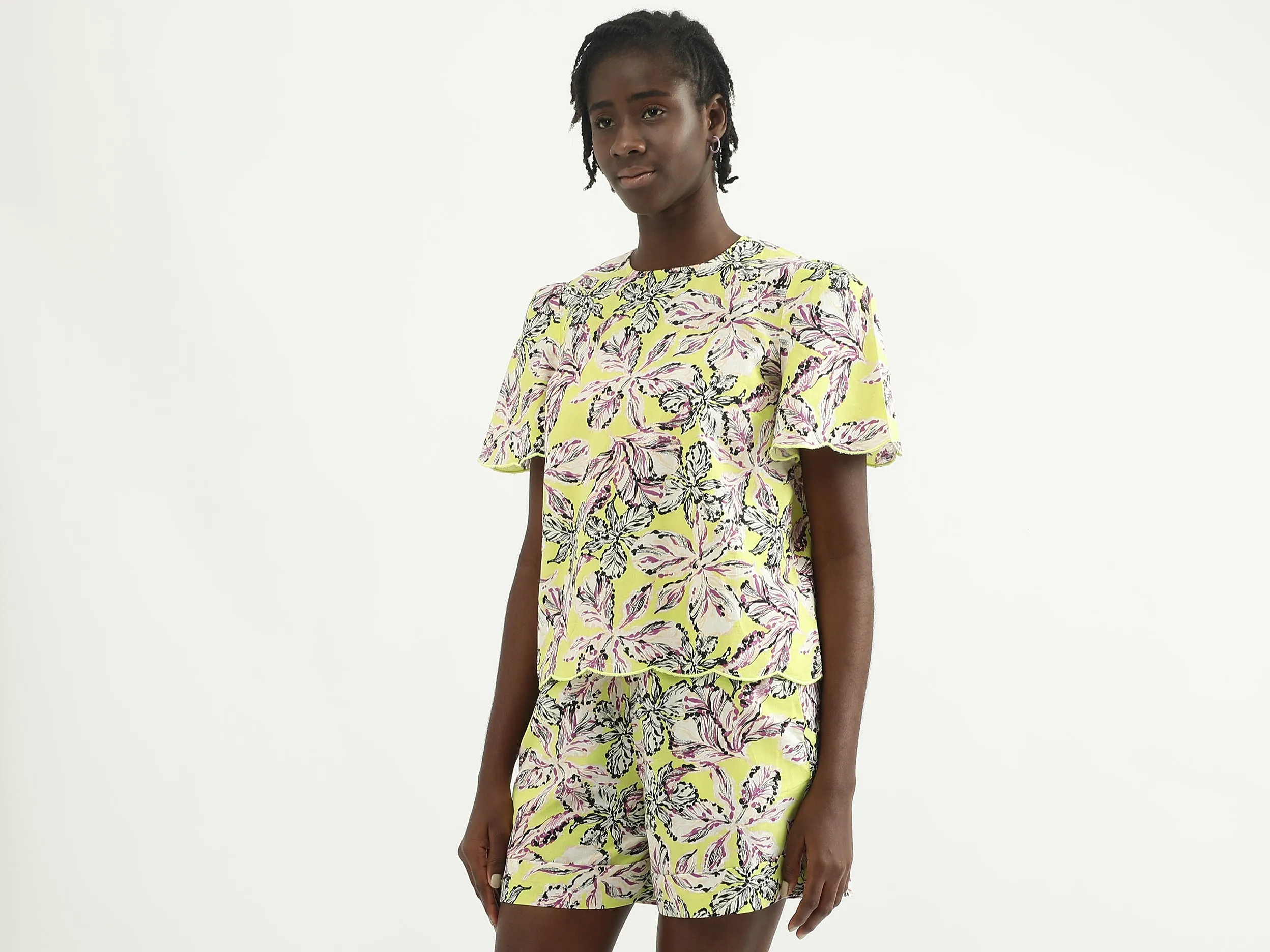 Women Printed Round Neck Top