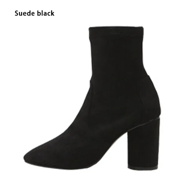 Women Suede Leather High Heel Boots