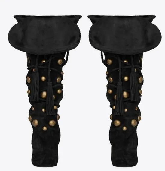 Women Warming Fold Lace Up Long Boots