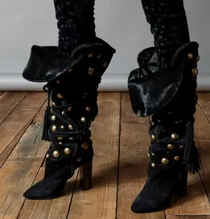 Women Warming Fold Lace Up Long Boots