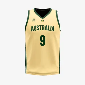 Xavier Cooks Australian Boomers 2023 FIBA Basketball World Cup Jersey - Gold