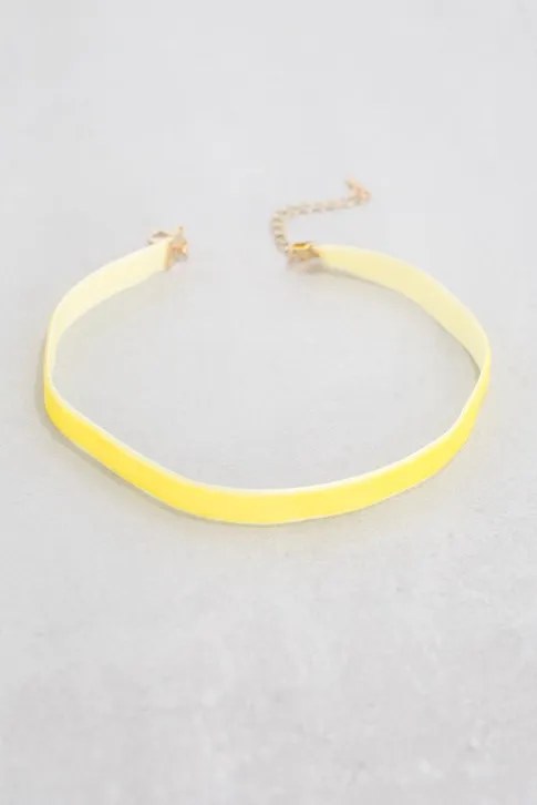 Yellow Thin Velvet Choker