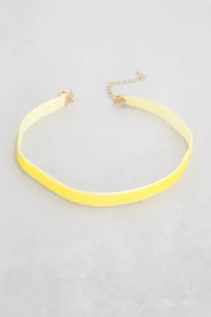 Yellow Thin Velvet Choker
