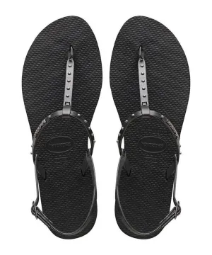 You Riviera Maxi Sandal Black Crystal